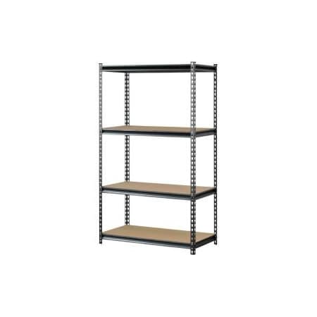 Sandusky Lee Sandusky Muscle Rack Boltless Shelving With Wood Deck, 36"W x 18"D x 60"H, 4 Shelves, Silver UR361860PB4P-SV